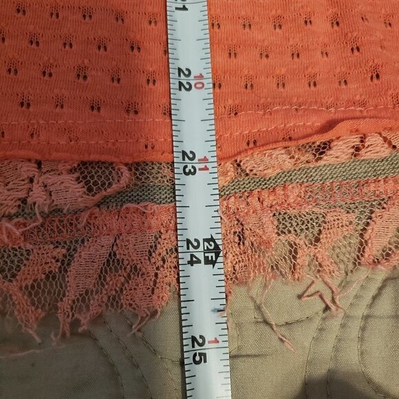 MISS Me Mixed Media Knit Stripe Pullover - Coral - Picture 8 of 11